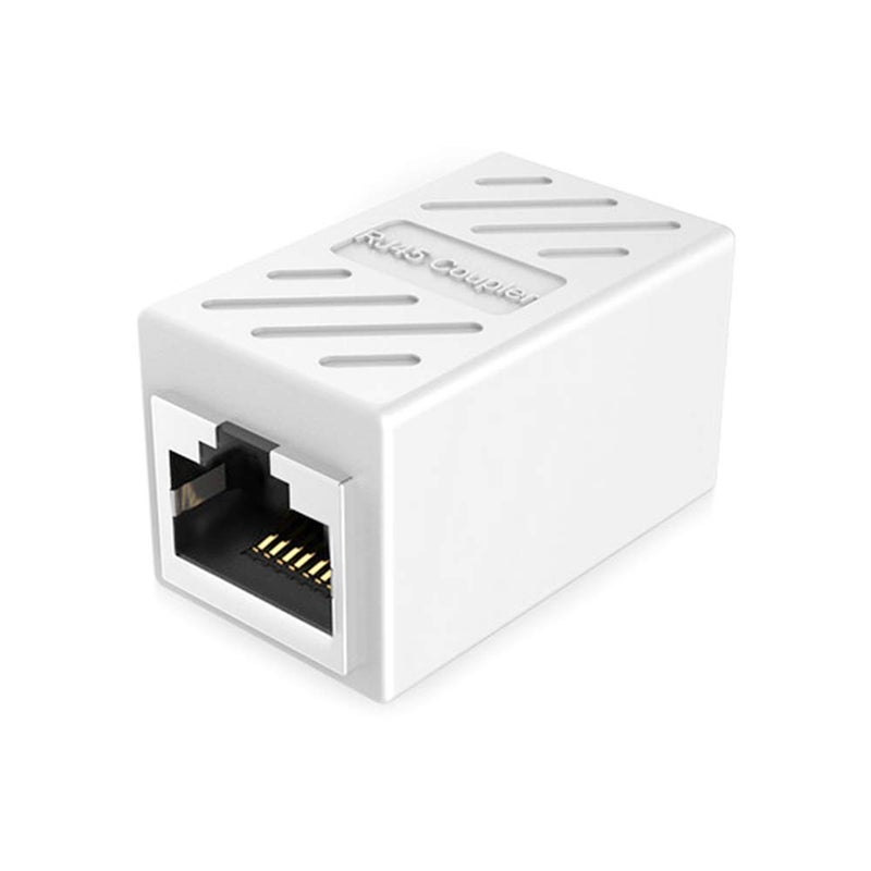 PLUSPOE RJ45 Network Coupler, 2 Pack Ethernet in Line LAN Connector Plugs for Cat5 Cat5e Cat6e Cat7 Cable Extender Female to Female (White) - Image 3